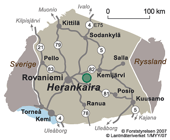 Kartor över och kommunikationer till Herankaira 