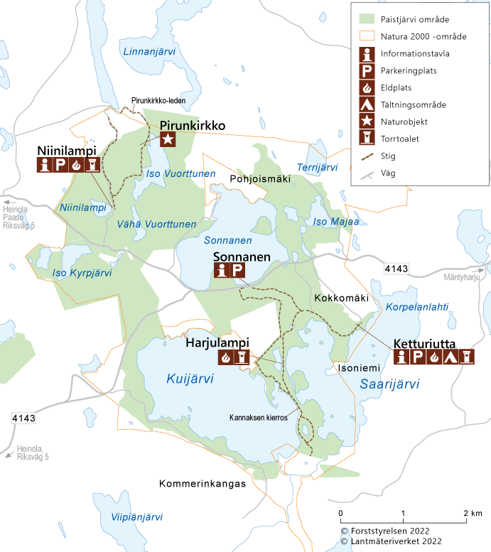 Kartor över och kommunikationer till Paistjärvi 